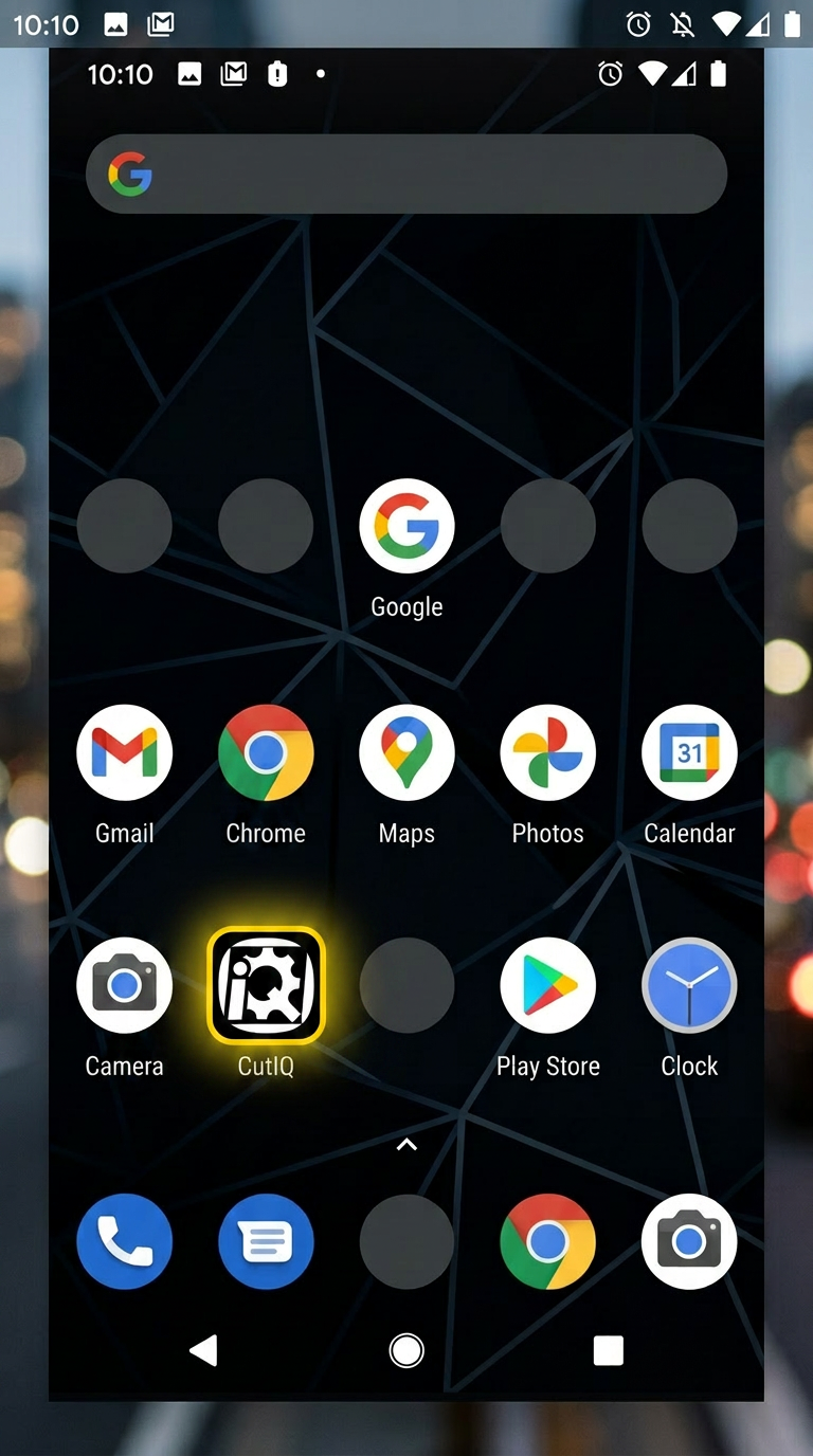 CutIQ app on an Android home screen